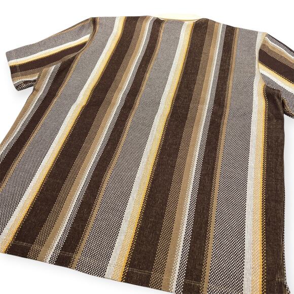 NEW Nicholas Daley Stripe Polo Shirt SIZE L Brown HOLIDAY GIFT CHRISTMAS PRESENT - Picture 11 of 12